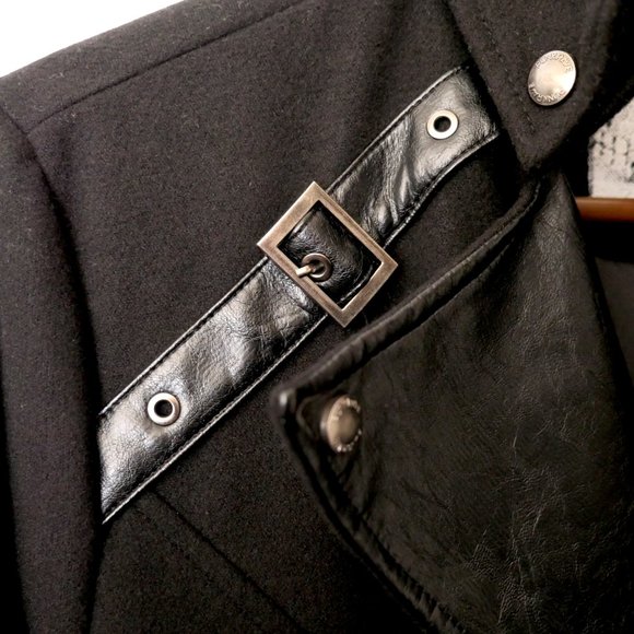 Men's Punk Military Style Long Coat - Picture 5 of 10